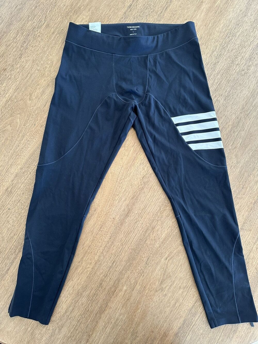 Thom Browne Compression Tights W/4Bar Stripe in Polyamide L